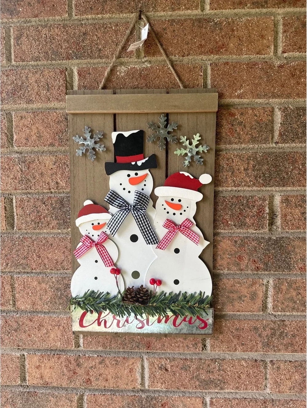 Christmas Snowman Wooden Wall Hanging Decoration